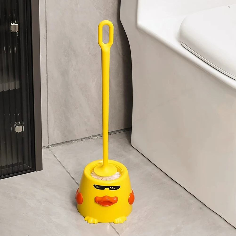 

Little Yellow Duck Toilet Brush Soft Bristles Long Handle Bathroom Cleaning Tool Bowl Scrubber Clean Household Retro Decorative