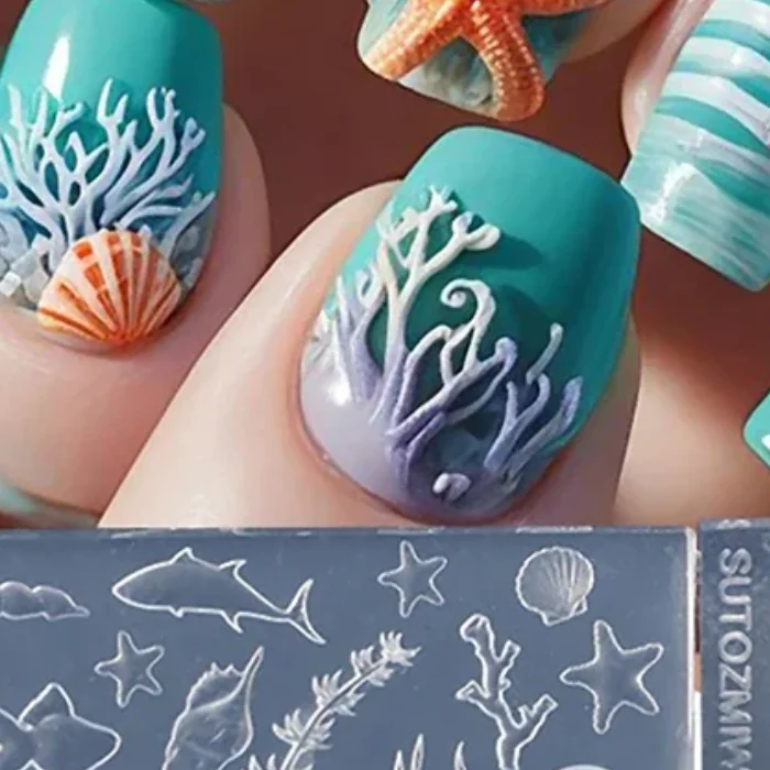 

Nail Art Soft Silicone Mold Shell Conch Molds 3D Silicone Carved Ocean Style DIY Nail Design Template Nail Accessories For Salon