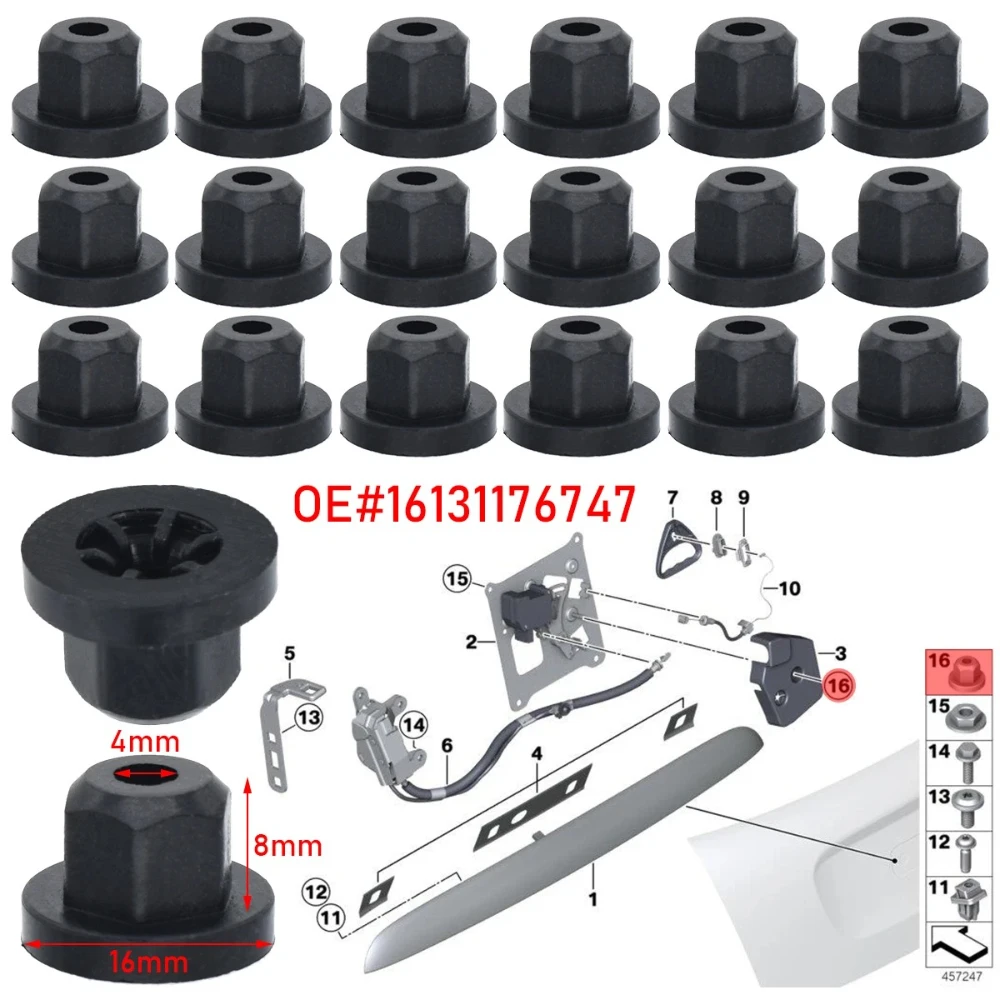 20/40PCS Plastic Body Nut Flange Clamping Fasteners Suitable For Mercedes Benz BMW 16131176747 Automotive Accessories