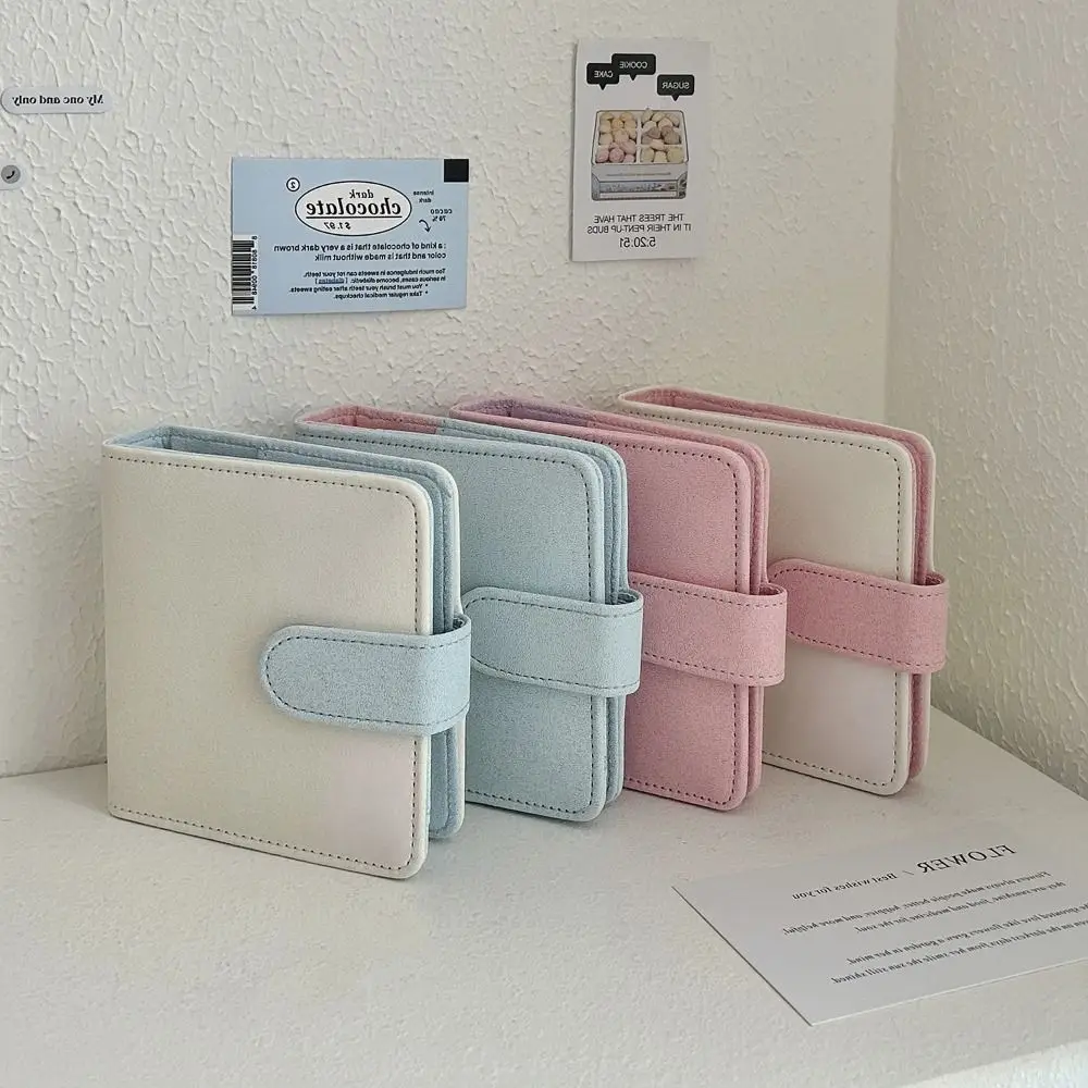 INS Binder Photo Album A8 PU Leather Loose-leaf Album Solid Color Photocard Holder Gift