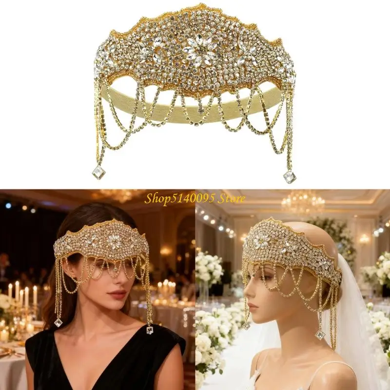DXAE Diadema Diamantes Imitación Brillantes para Mujer Elegante Fiesta Boda Baile Accesorios Cosplay Diadema Elástica