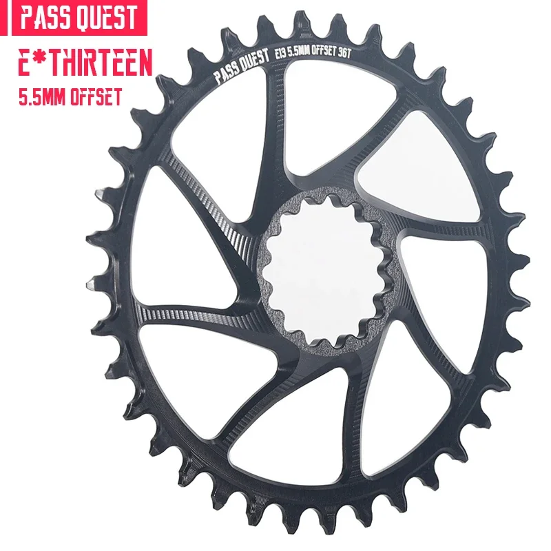 PASS QUEST roda rantai sepeda e-bike, roda rantai sepeda Offset 3mm Hitam/perak 28/30/32/34/36/38/40T untuk E13 BOOST E * THIRTEEN XCX MTB sproket