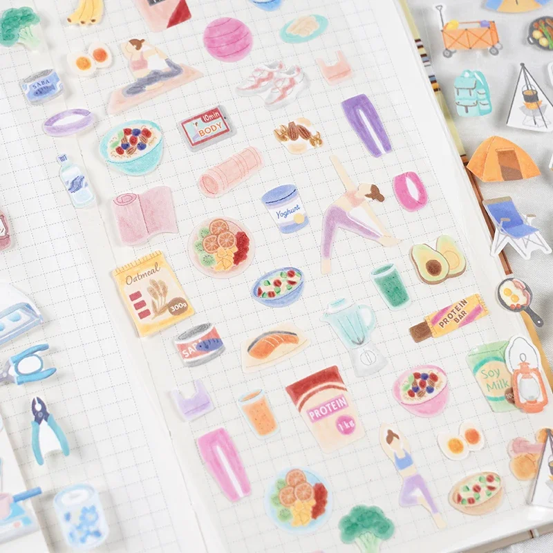 3 pcs/6 pcs Sweet Life Daily Things Stickers Scrapbooking Diy Journal Cute Stickers Stationery Decor School Supplies Gift