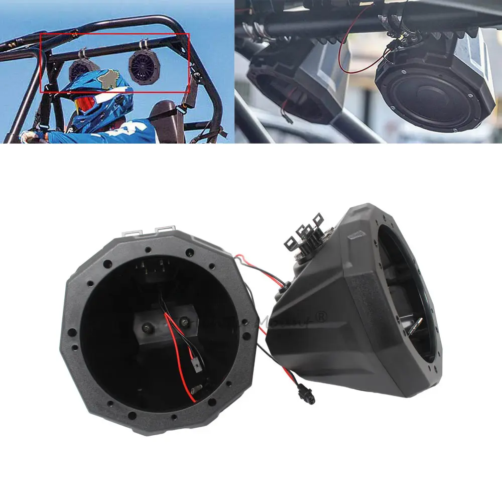 

6.5" Speaker Enclosure For Polaris RZR Ranger 1000 Can-Am Maverick X3 Kawasaki Teryx Golf Cart 1.5-2" Diameter Roll Bar ATV UTV