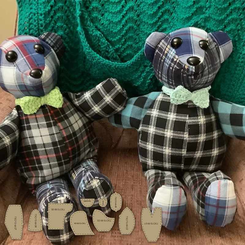 YOMDID 10 Stück Memory Bear Making Kraft Schablonen Bastelset DIY Kreatives Bärenmuster Quiltvorlagen Nähwerkzeug Kit Dekoration