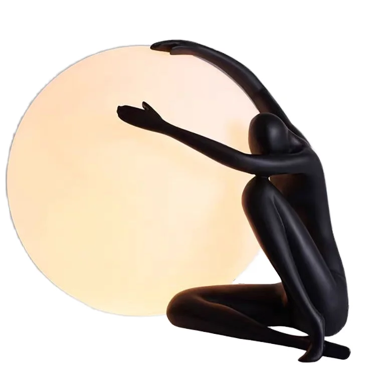 Modern Light Emitting Diode Table Lamp High Quality Nordic Style Resin Table Lamp Luxury Iron Bedside Art Deco Hotel Family