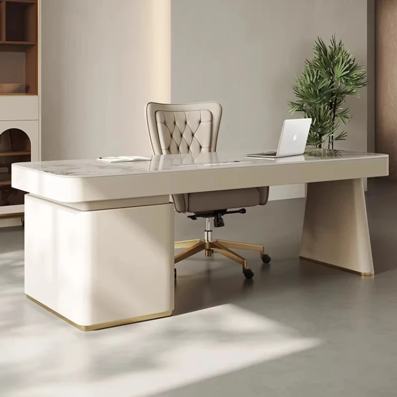 Modern luxury rock slab countertop computer desk gaming desk bureaux de travail Room desks Motion study office table Furniture