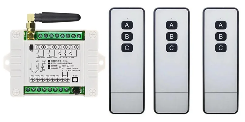 DC12V 24V 36V 2CH Wireless remote control switch Motor forward inversion forward/reverse/stop for- shutters/gate/projection