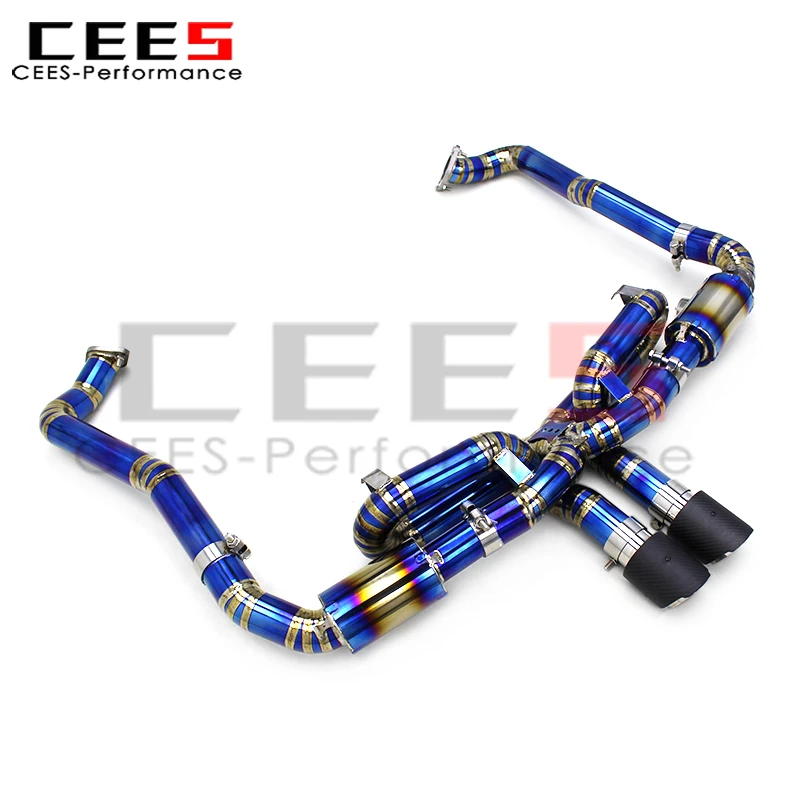 CEES Non Valved Exhaust for Porsche 718 Cayman/Boxster 2.0T 2016-2023 Muffler Race X Pipes Bolt on Axle Exhaust