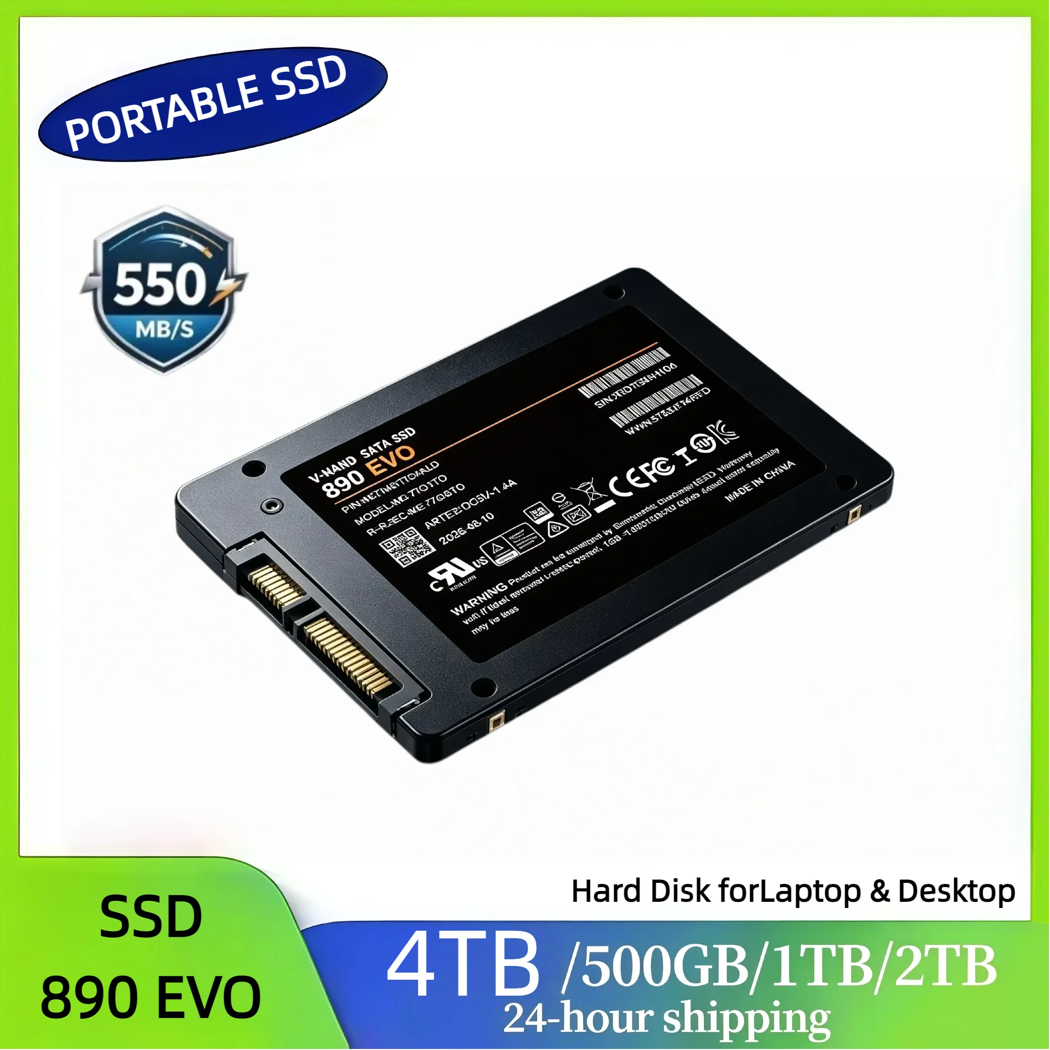 890EVO Internal Solid State Drive 550MB/S SATA3 890evo SSD 1TB 2TB 4TB 2.5 Inch Hard Disk Solid State Drive for Laptop Desktop