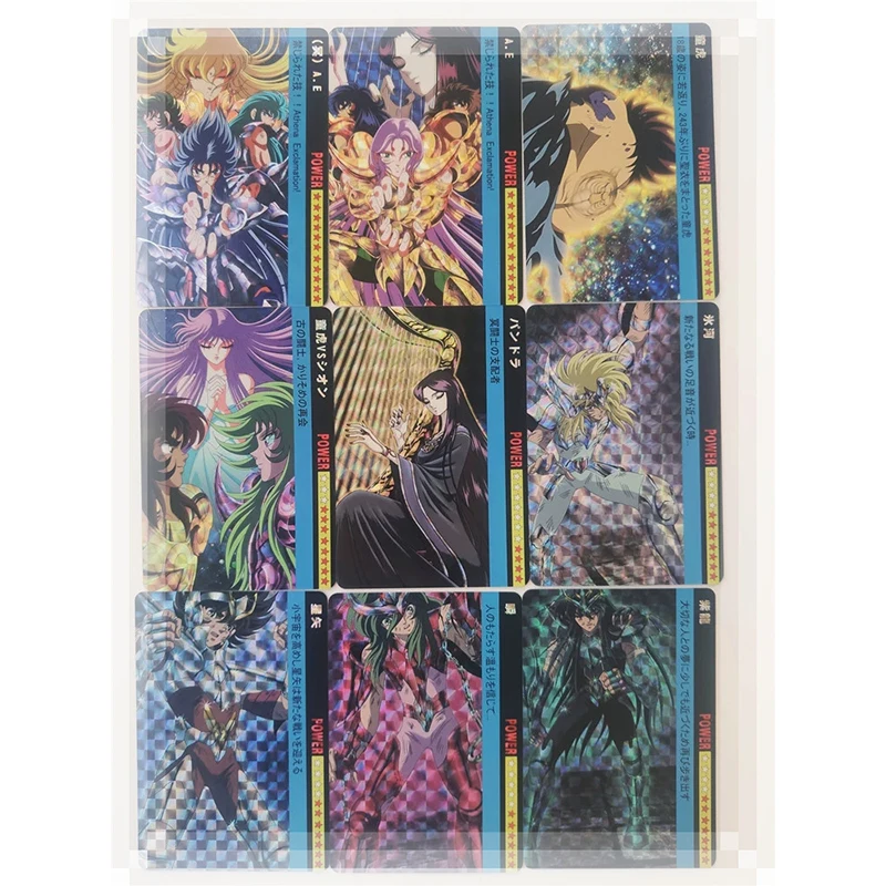 9Pcs/set Saint Seiya Homemade Seiya Shiryu Anime Characters Bronzing Collection Card Board Game Card Kids Toys Christmas Gift