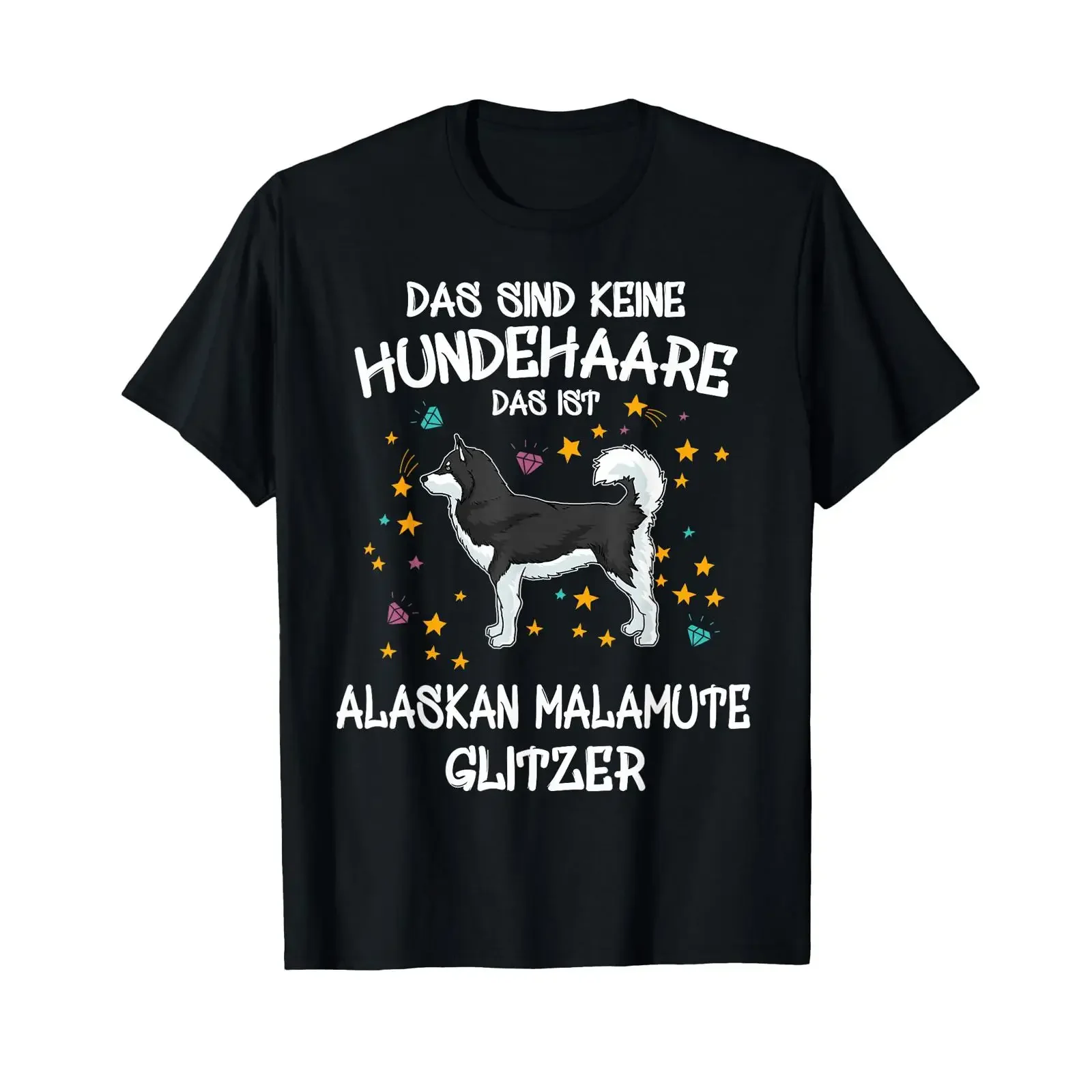 Alaskan Malamute Glitter Dog Holder Idea T Shirt vintage Washed Slightly Soft Versatile Unisex Top For Everyday Wear Stretched
