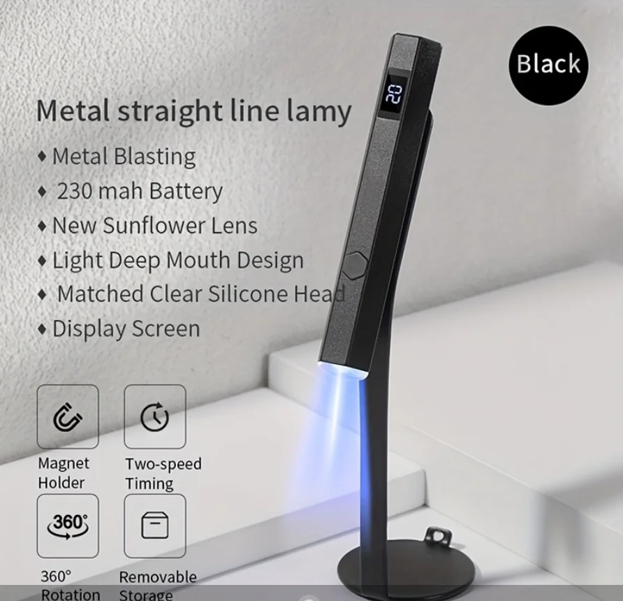 Mini draagbare nageldroger met standaard Oplaadbare gel-uithardingslamp 3W nageldroger voor polijst met display manicuremachine