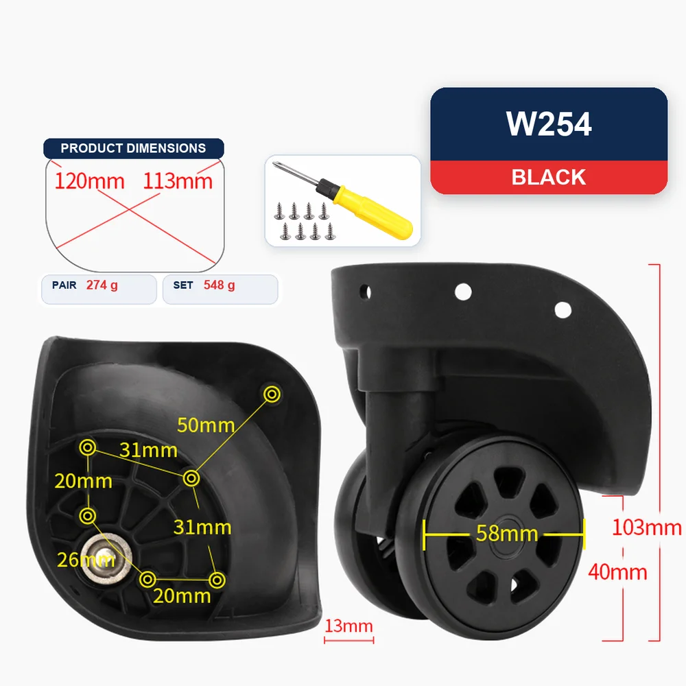 Replacement Luggage Wheel For Asia Leopard Wear Resistant Silent Smooth Rolling Durable Caster Repair Part