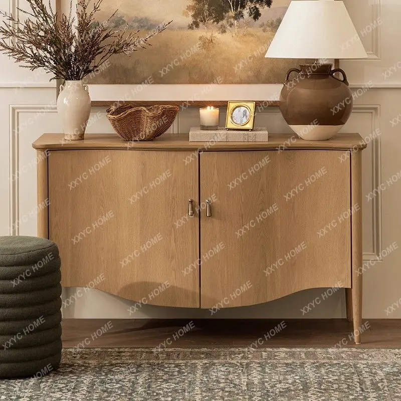 XXretro solid wood porch cabinet small apartment master bedroom bedside cabinet living room entry partition locker