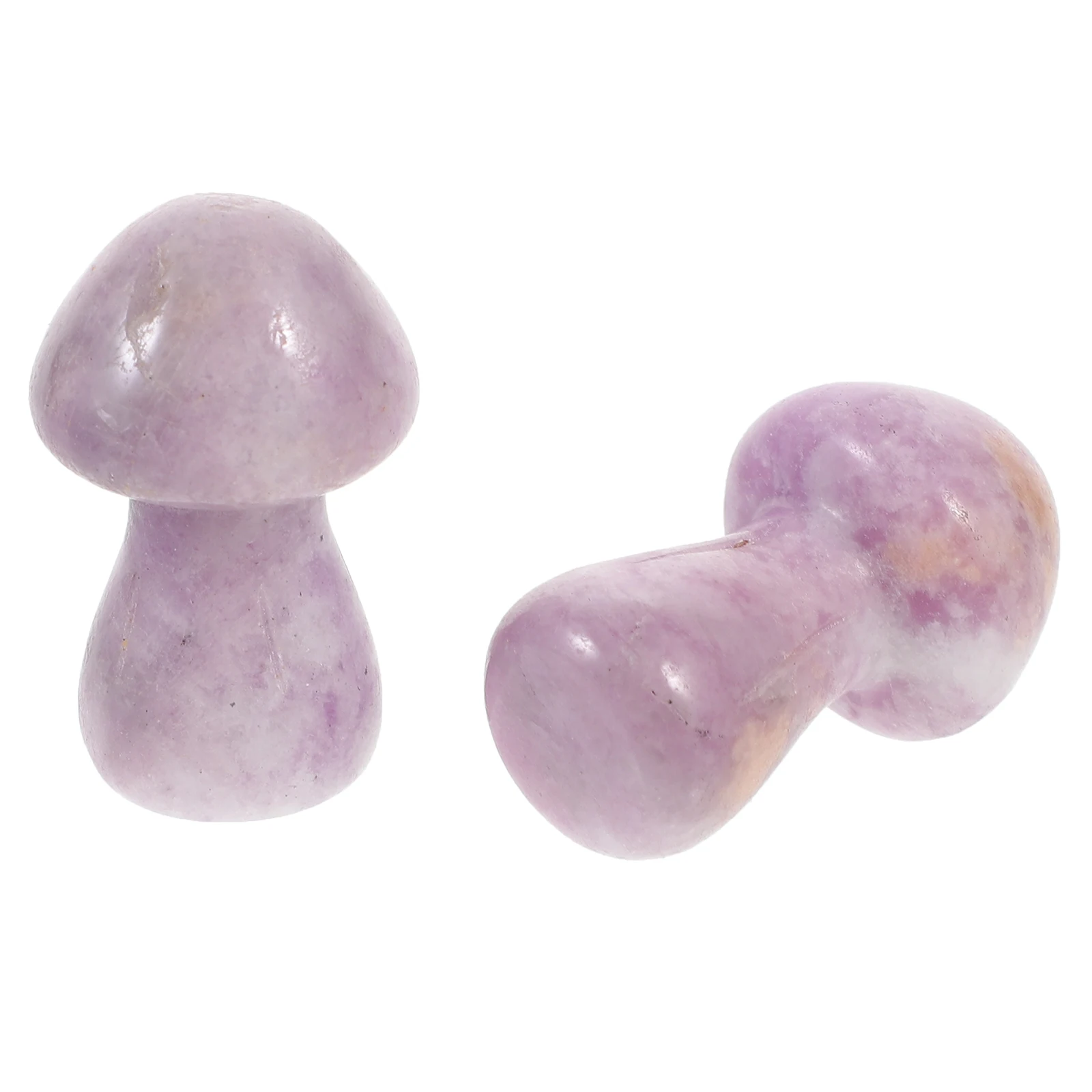 

2pcs Crystal Semi-precious Mushroom Decoration Mini Figures for Garden Statue Landscaping Plants Decor