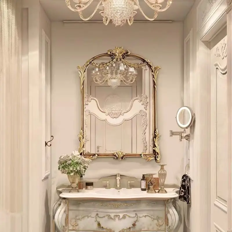 Espejo Vintage francés para sala de estar, Espejo moderno de cuerpo completo, diseño estético, Espejo Cuerpo Entero, accesorios para el hogar