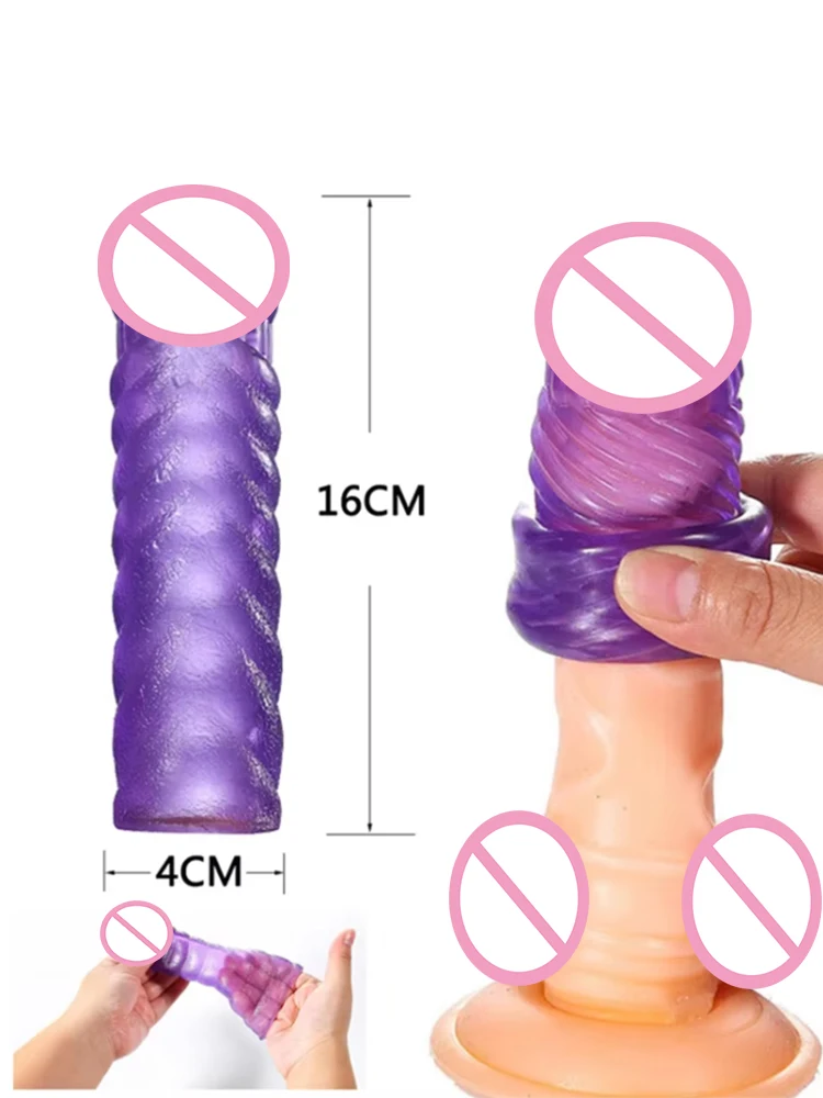 Penis Extender Sleeve Reusable Silicon Spike Dotted Condom Sex Toys Men Dildo Penis Condoms G Spot Stimulation Delay Ejaculation