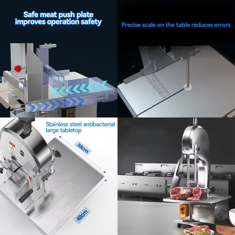 SFW Certificate Commercial Kitchen Electric Frozen Fish Frozen Meat Saw Blade Cutter Frozen Food Processor Adjustable