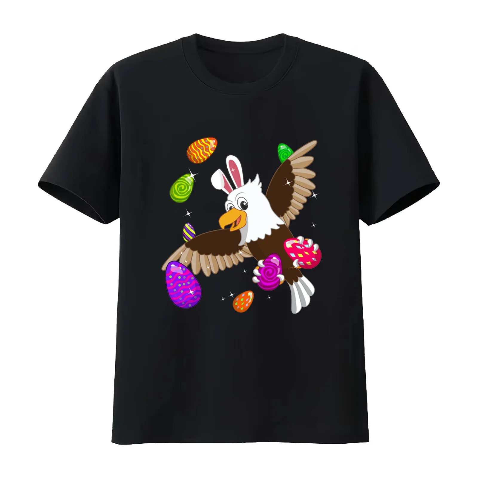 Easter Bunny American Bald Eagle Holding Egg Easter Sunday T Shirt T-Shirt Summer Casual Cotton Tee Oversized Streetwear Tops