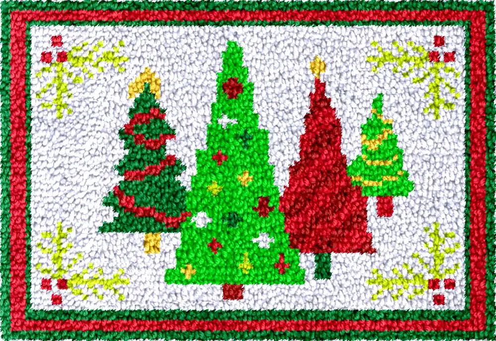 

Рождественская елка, ковер, вышивка, пенамиран, сделай сам, комплект коврика с крючком-защелкой и предварительно напечатанным узором, гобелен, пластиковый холщовый коврик smyrna, сумка