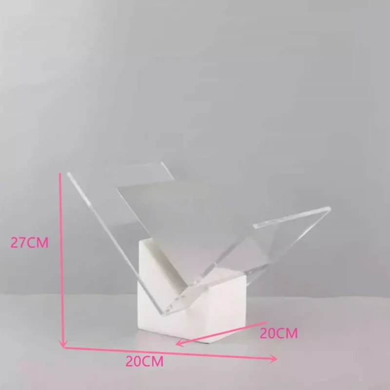 Creative Acrylic Marble Bookshelf Modern Office Study Room Bookcase Magazine Book Bookend Decoration