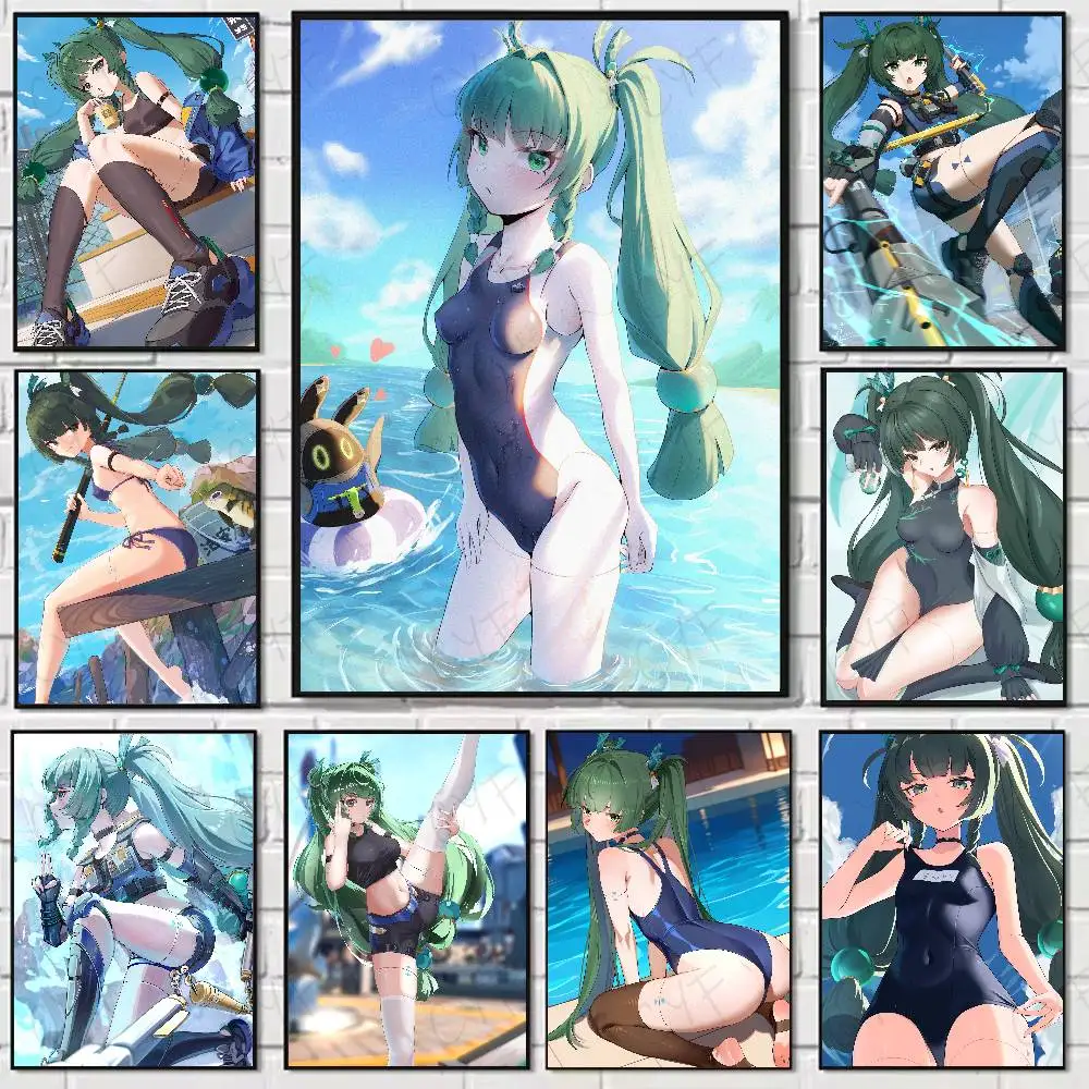 

Game Zzz Qingyi Poster Home Living Bed Room Bar Hallway Sticky Wall Art Printing Waterproof Aesthetic Decor