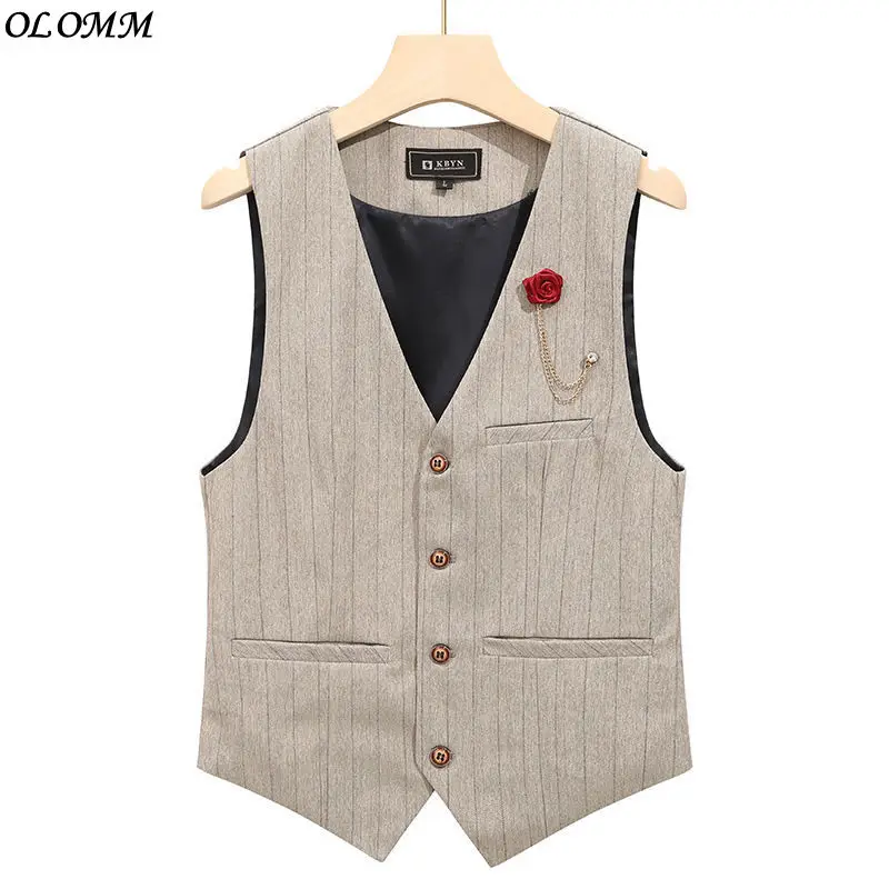 10XL Business Casual Trend Slim Waistcoat Trousers Two-piece Men's All Season Commuting Stripe Suit Latest Coat Pant Designs