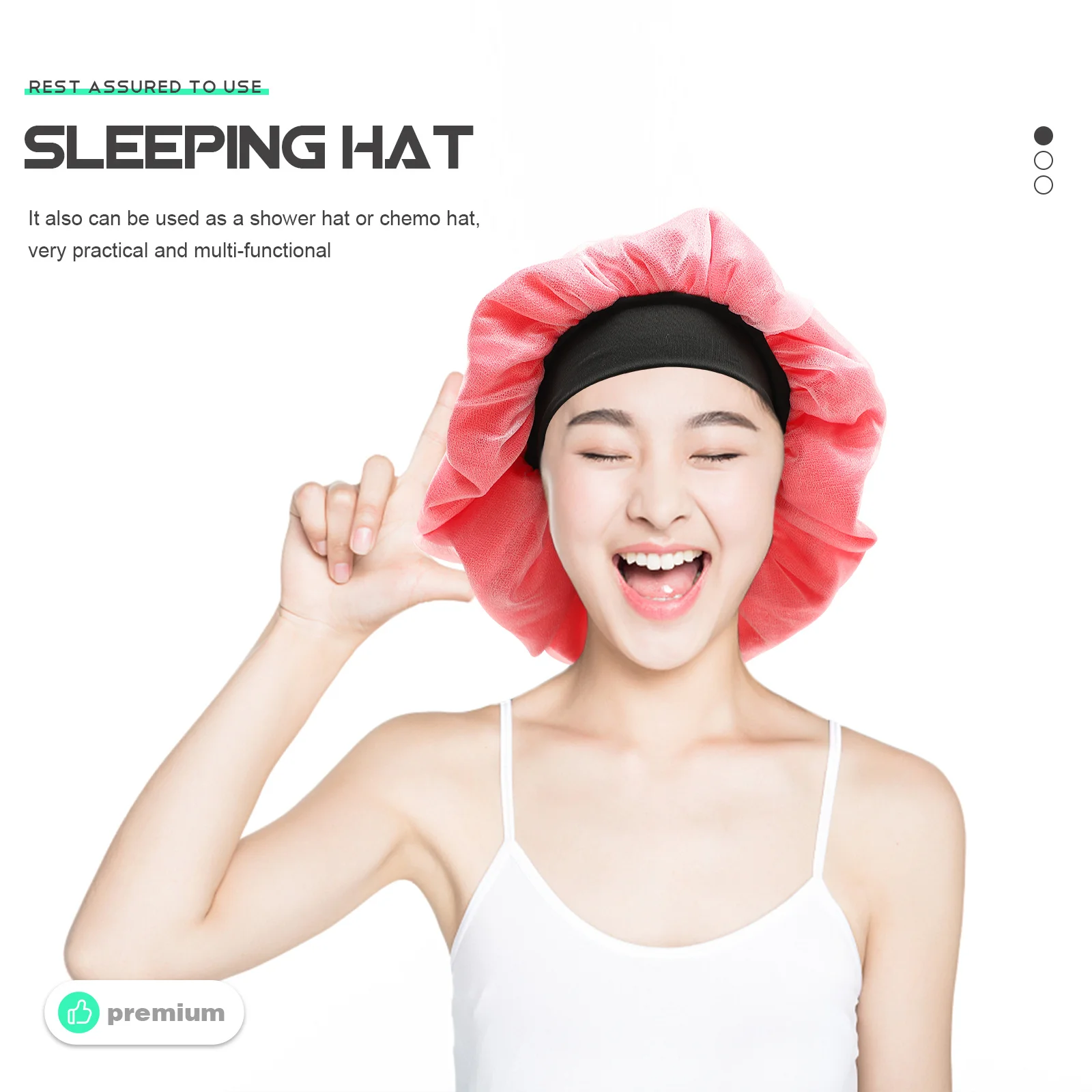 

Ice Silk Hair Bonnet Durable Elastic Sleeping Hat Hair Shower Chemo Hat Women Satin Wrap Satin Bonnet