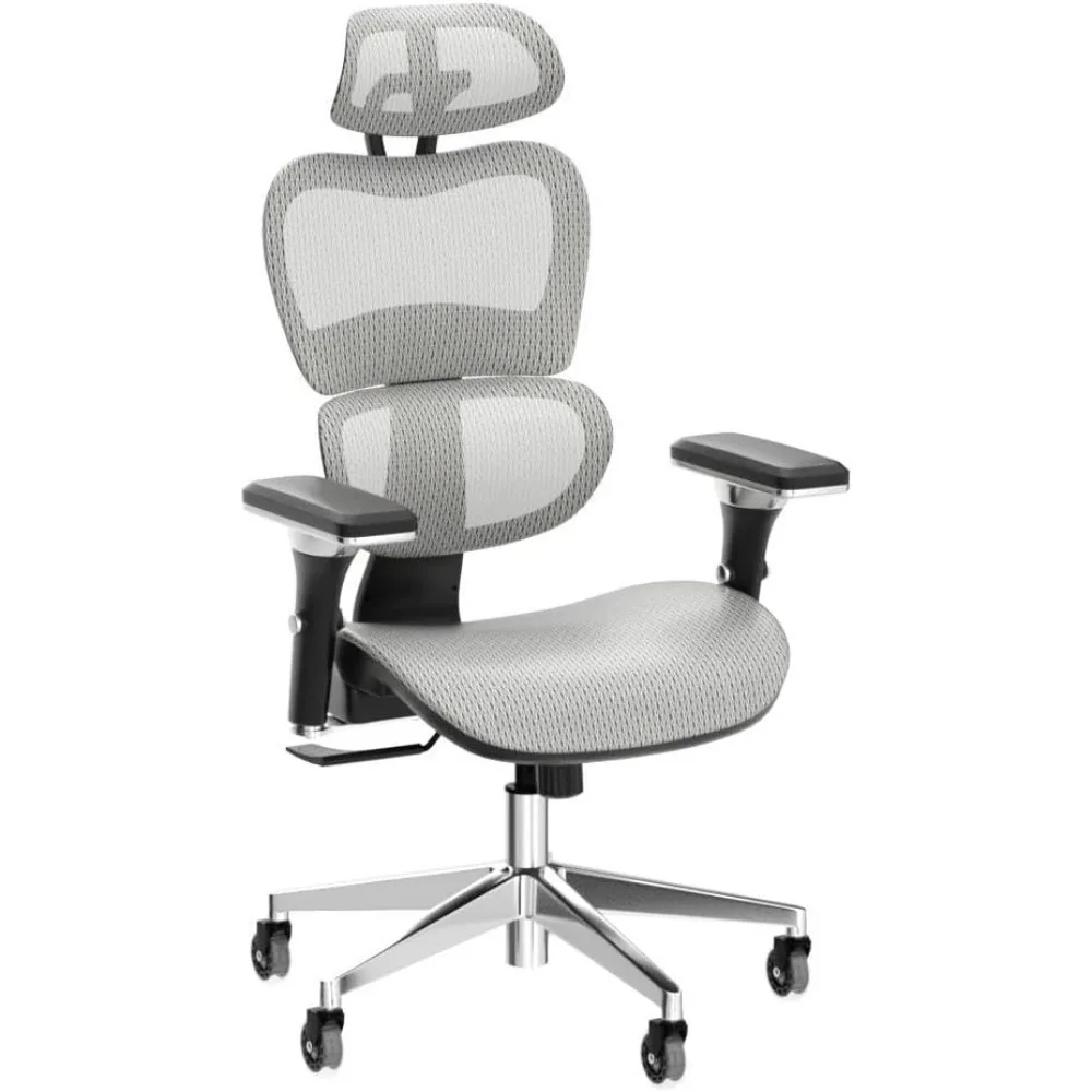 Soporte Lumbar 3D y ruedas de cuchilla, silla de computadora de malla, silla de oficina ergonómica, escritorio rodante con reposabrazos ajustable 4D