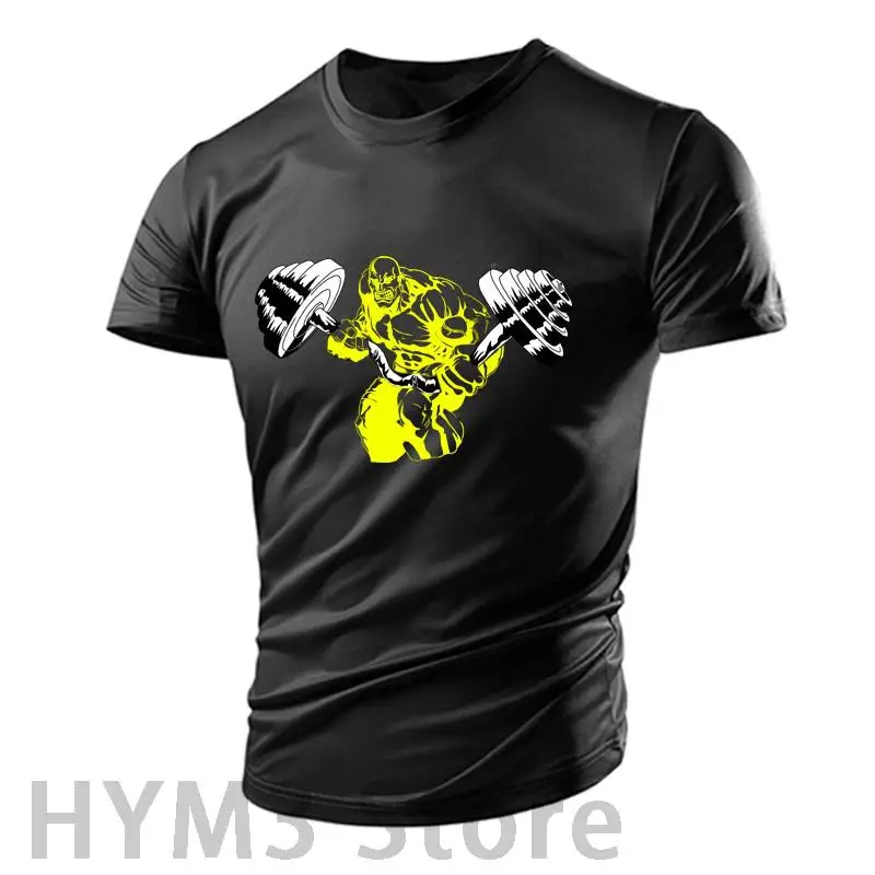 Funny Weightlifting Dumbbell 3d Print Men's Tough Street Style T-shirt Gym Running Breathable Lightweight Sports Summer Top