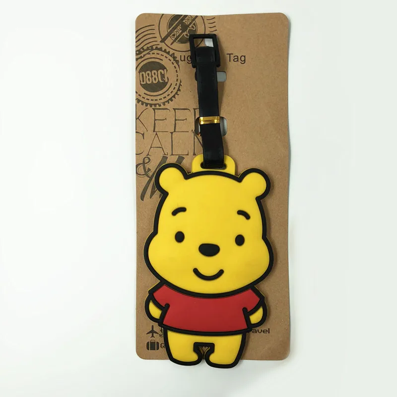 Disney Tigger & Pooh  Travel Accessories Luggage Tag Silica Gel Suitcase ID Addres Holder Baggage Boarding Tag Portable Label