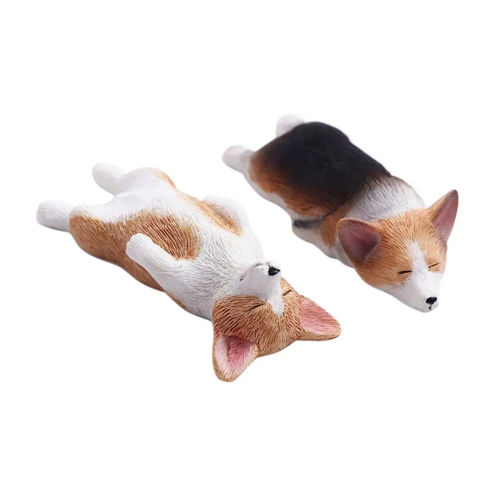 Accessories Home Decor Resin Figures for  Mini Animal Dog  Car Ornament Corgi Model Simulation Dog Miniature Figurines