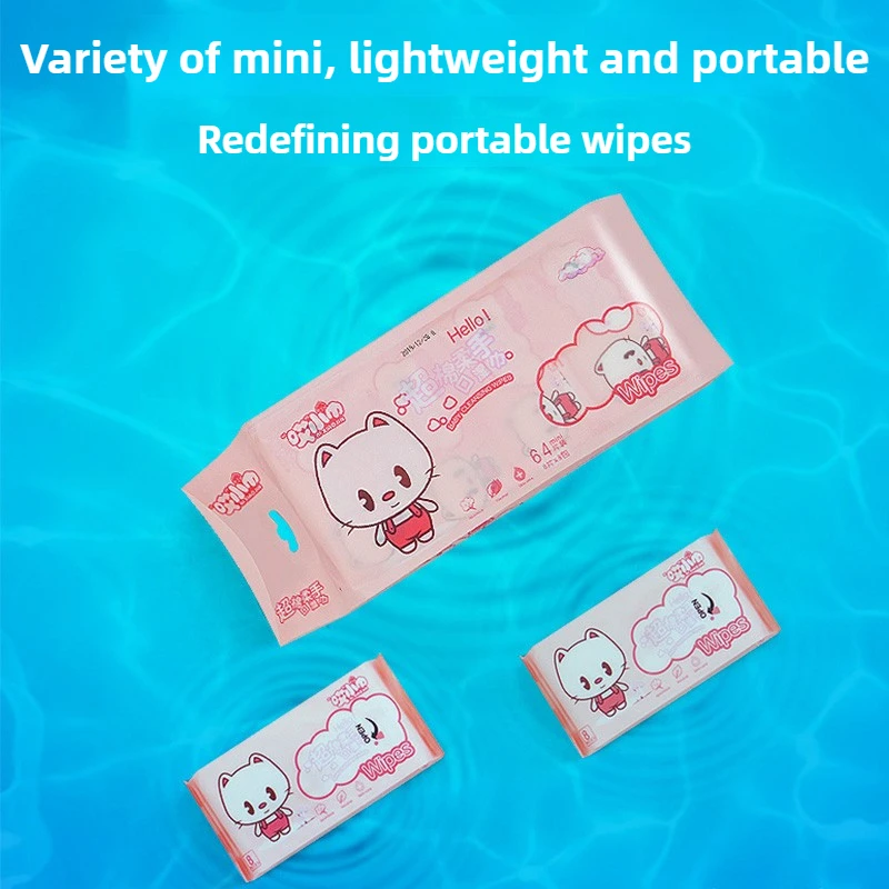 64pcs Disposable Mini Hand Wipes/Portable Travel Size Special Extraction Hand Mouth Cleaning Wipes Fo Home School Supplies