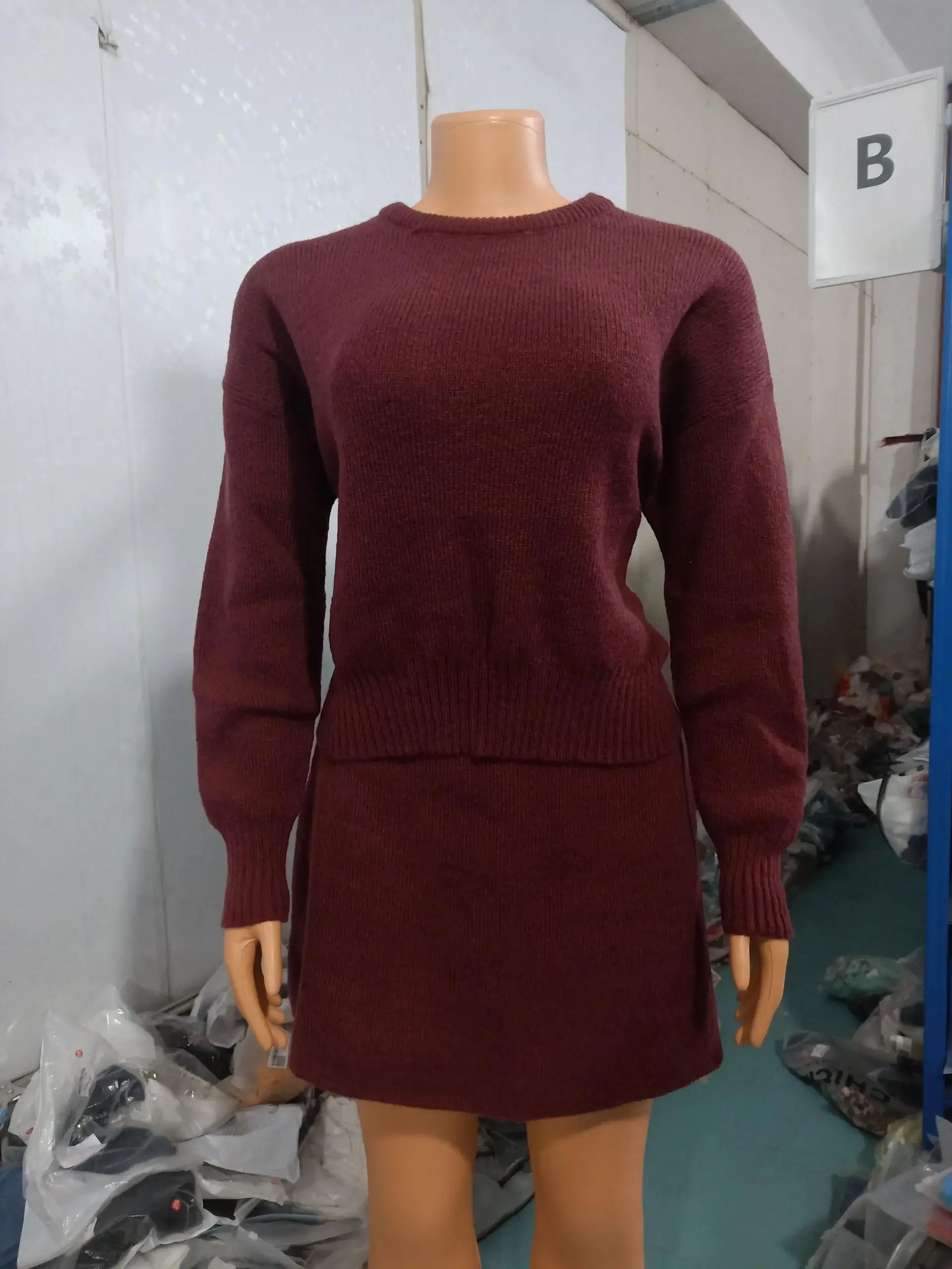 Completi da donna eleganti maglione lavorato a maglia autunnale tinta unita Casual Versatile maglione lavorato a maglia stile College set gonna