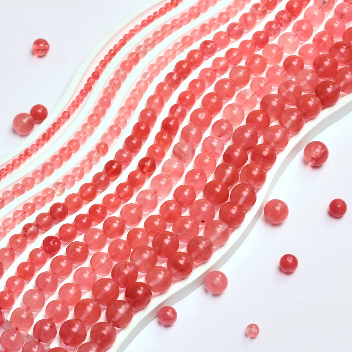 4/6/8/10/12mm 40-15Pcs Watermelon Red Stone Natural Stone Beads For Jewelry Making Bracelets DIY Handwork