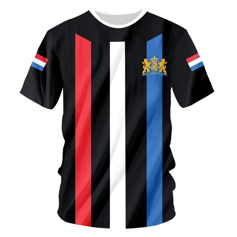 Luxembourg Logo 3D Print Sports Quick-dry Breathable Men T-shirt Outdoor Football Jersey Team Short-sleeve Parent-child Clothing