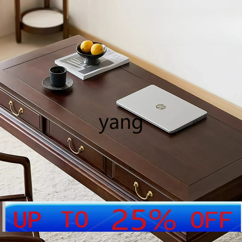 

CX New Chinese Style Black Walnut Horse-Shoe Desk Home Solid Wood Writing Desk Modern Office Desk