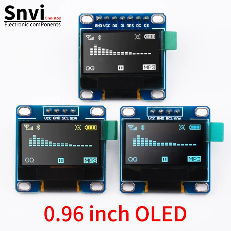 Wyświetlacz OLED 0,96 cala 128x64 I2C IIC SSD1306 Moduł Biały Niebieski Żółto-Niebieski 12864 Mini Ekran LCD Kompatybilny z Arduino DIY