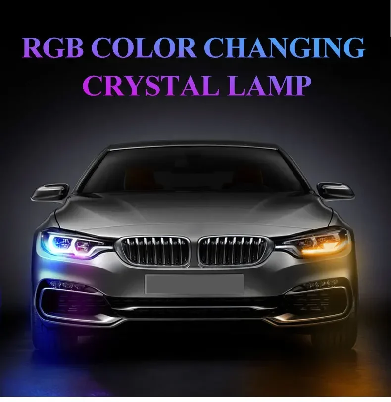 

2 шт., светодиодная лента с последовательным потоком, DRL, дневные ходовые огни, гибкая водонепроницаемая декоративная лампа «ангельский глаз», указатель поворота