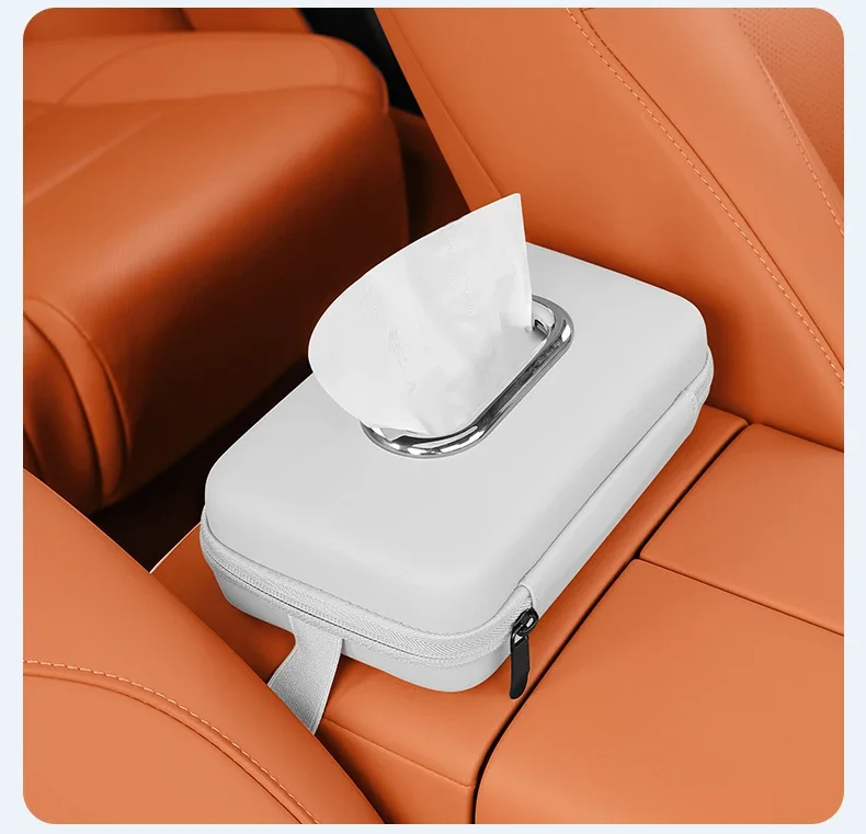 Premium Leder Auto-Taschentuchhalter für die Rückenlehne, Serviettenspender für die Armlehne, universeller Organizer für Papierhandtücher im Auto – Detail 16