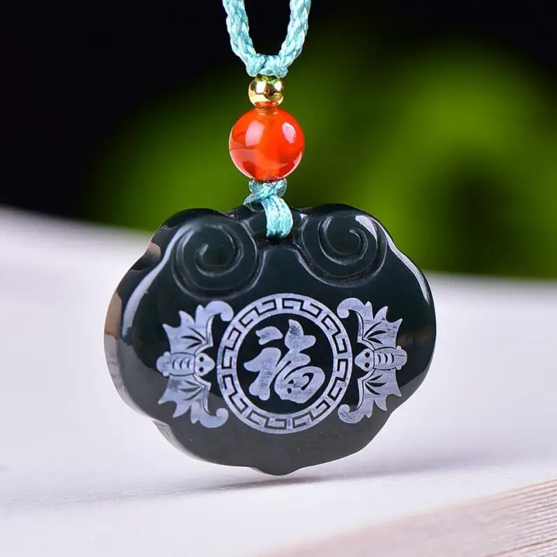 

24*28 мм натуральный нефрит зеленый нефритовый замок подвески ожерелье женские натуральный нефрит Хэтянь китайский фу замок кулон ожерелья