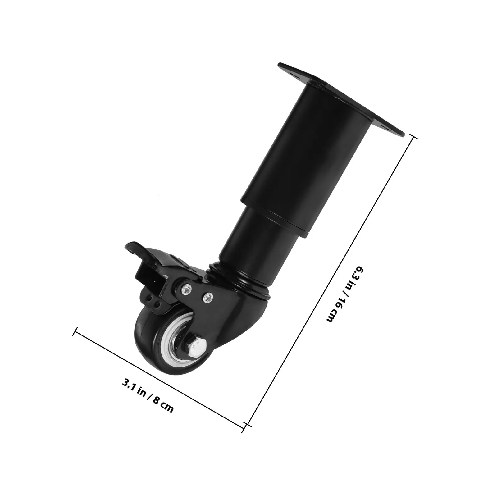 4Pcs Premium Adjustable Metal Legs with Locking Casters for Tables Dressers Cabinets Sofas Beds Easy Height Adjustment Table