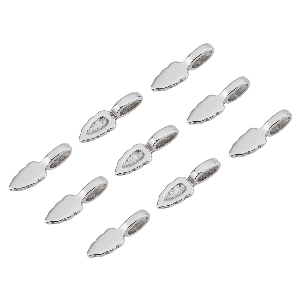 10Pcs 304 Stainless Steel Glue-on Flat Pad Pendant Bails For DIY Handmade Earrings Jewelry Making Findings Accessories