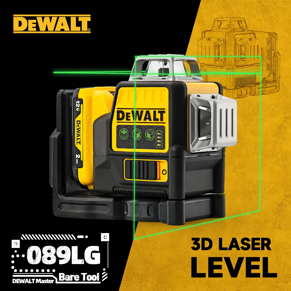

Dewalt DW089LG Laser Level 12V Lithium Battery 12 Lines 3 Sides*360 Degree Self-Horizontal And Vertical Cross Line Tools