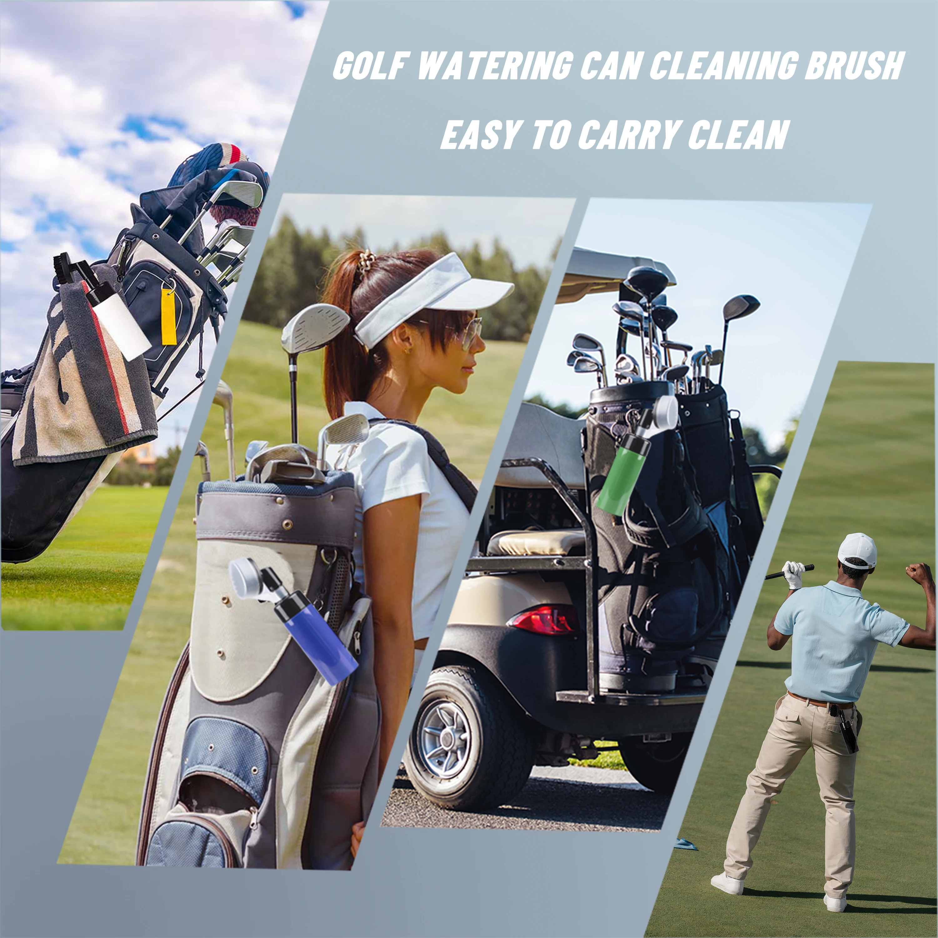 Professional Golf Club Cleaner Brush with Leakproof Water Tank, Golf Groove Cleaner Tool with Squeeze Bottle Golf Accessories