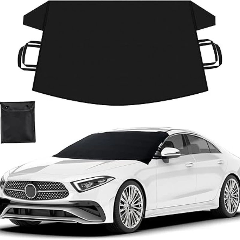 Universal Heavy-Duty Ice & Snow Windshield Cover for Car/SUV/Truck, with Anti-Theft Straps, Multi-Size Full Protection