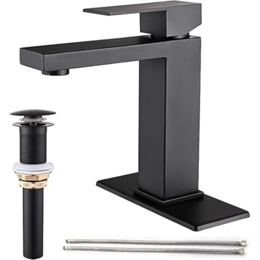 

Bathroom Faucet Single Hole Vanity Bath Faucet Single Handle Modern Stainless Steel Bathroom Faucets for Sink 1 Hole with Pop U