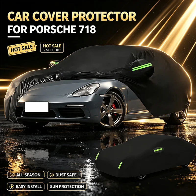 For Porsche 718 Oxford Cloth Full Car Cover Waterproof Dustproof UV Sun Snow Outdoor Protection