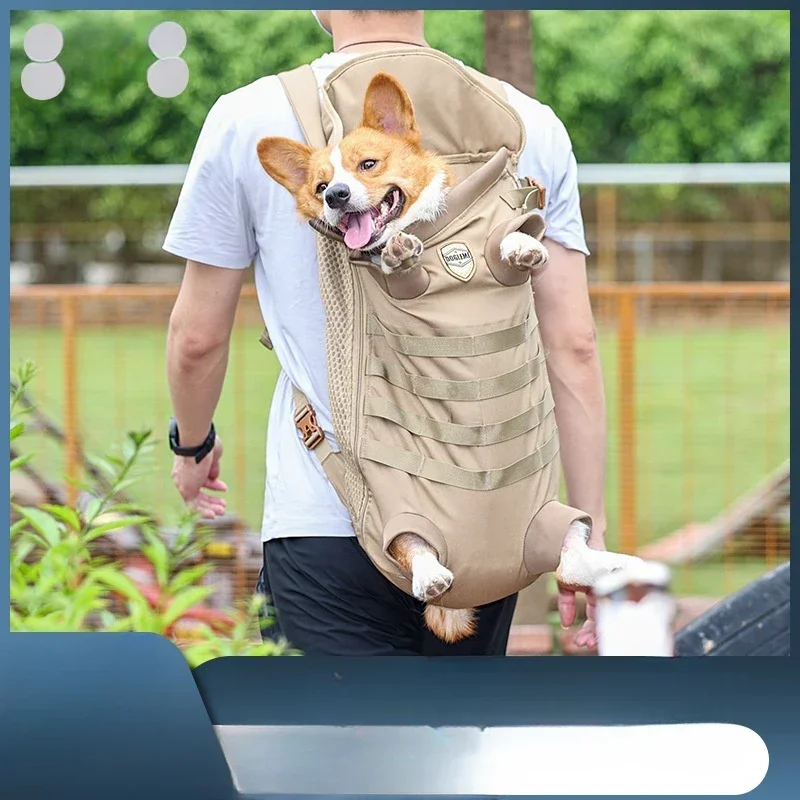 

Тактический рюкзак для средних собак, сумка-переноска, дышащая сумка на двойное плечо для собак и кошек